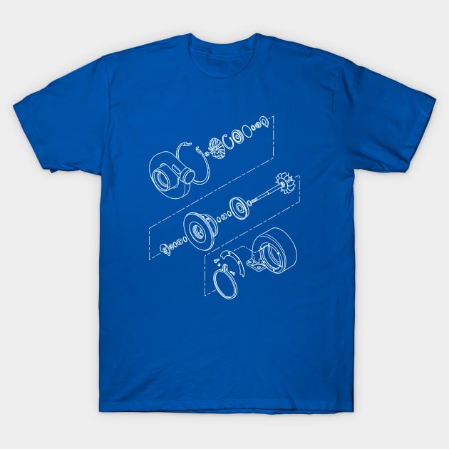 Turbocharger Blueprint T-Shirt by Widmore